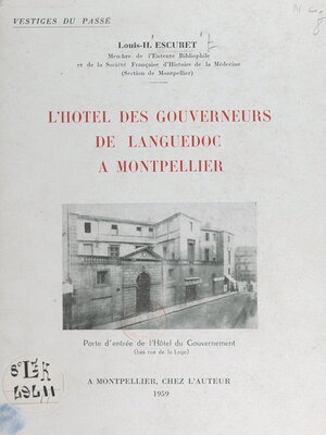 cover image of L'Hôtel des Gouverneurs de Languedoc à Montpellier